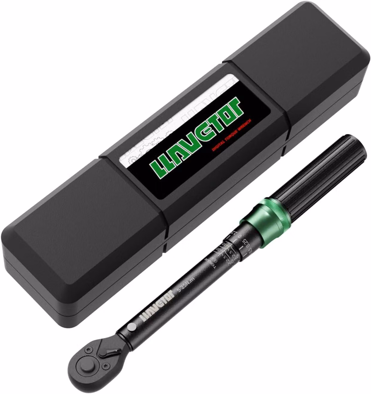 Chiave dinamometrica da 1/4", 5-25 Nm, per biciclette, con cricchetto a 72 denti, in acciaio cromo-vanadio