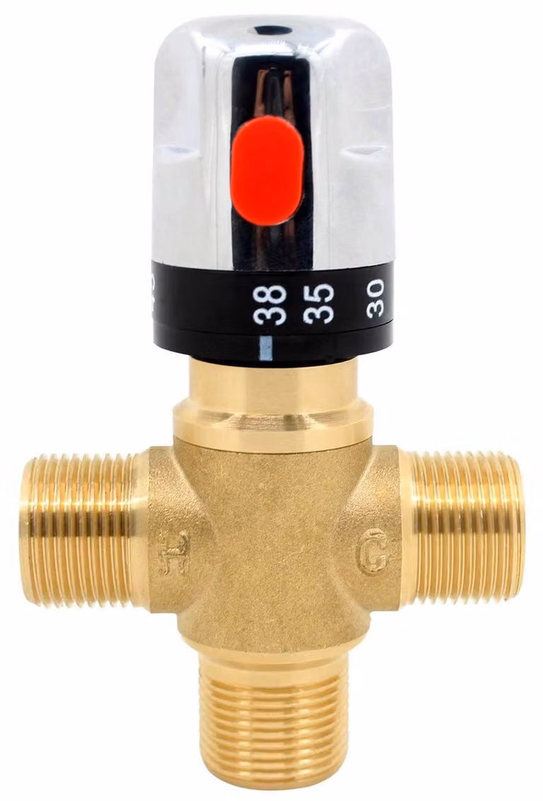 Rubinetto termostatico da 3/4 di pollice - Miscelatore per doccia - Rubinetto termostatico per vasca - Miscelatore per lavabo - Manopola termostatica - Design resistente agli urti