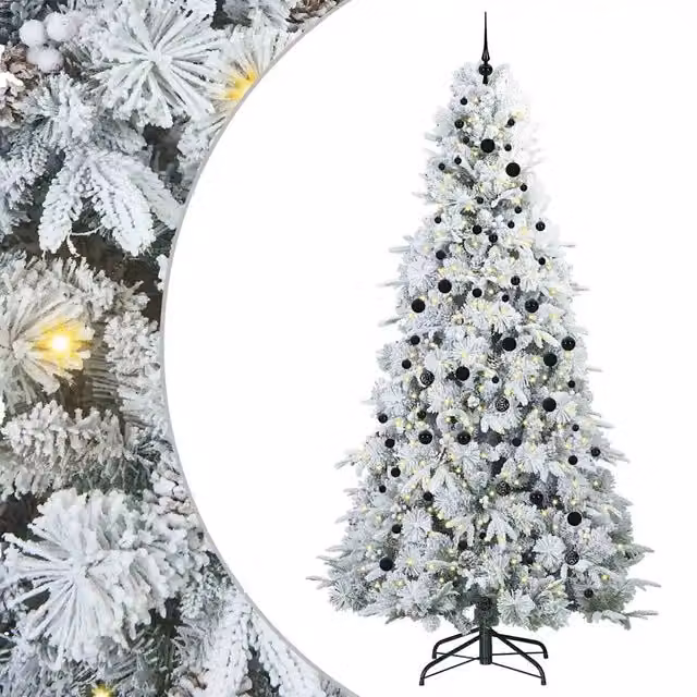 Albero di Natale | Decorazioni natalizie Artificiale con Rami Pieghevoli Bianco 240 cm