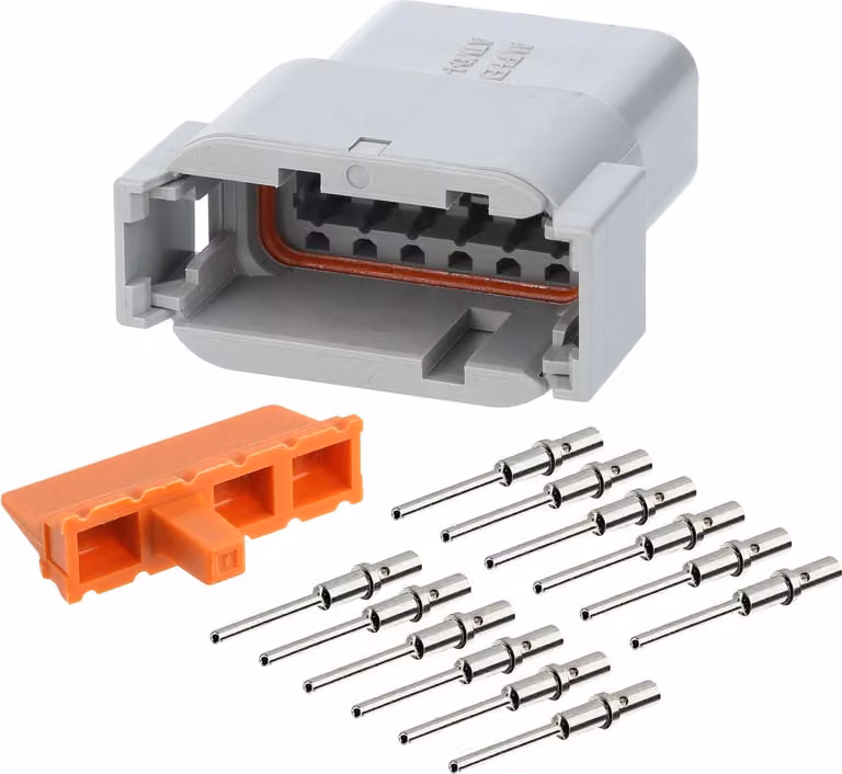 Amphenol AS-12SM 107 SET Connettore cavo serie ATM Pin, codifica A, 12 poli, connessione a crimpare Diametro isolamento