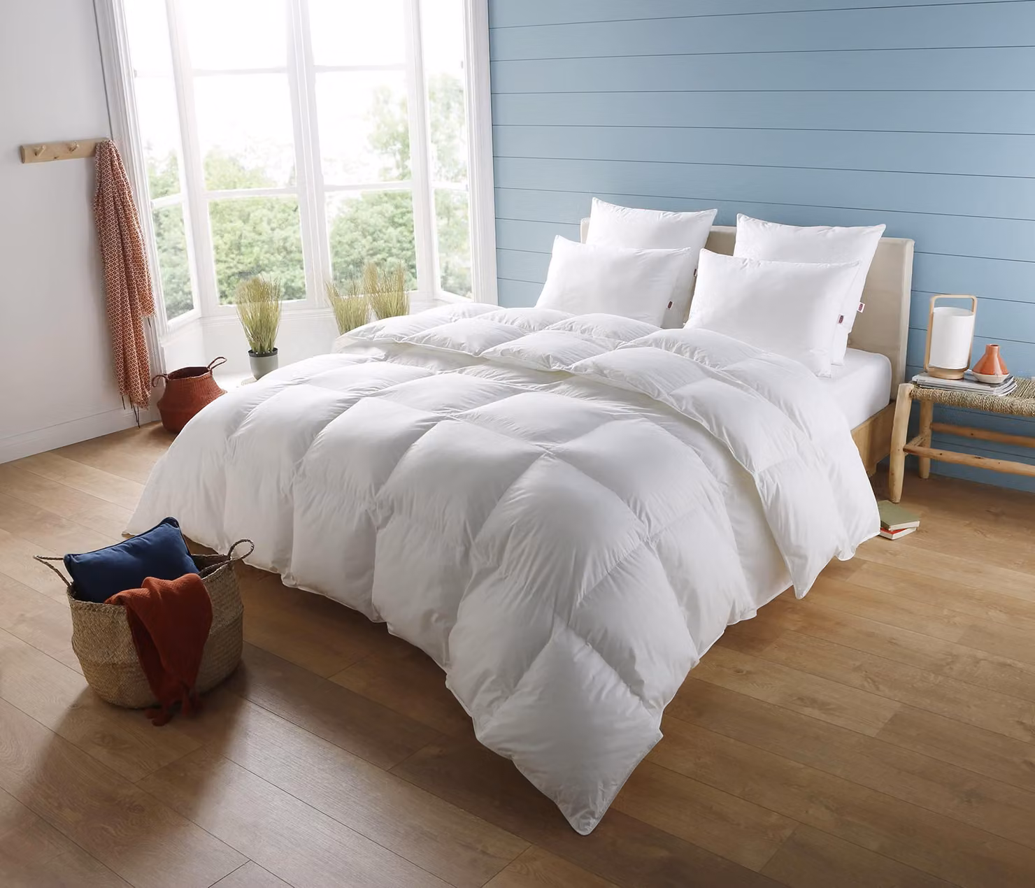 Copertura per letto in percal di cotone, 220x240 cm – morbida, antiacaro, lavabile in lavatrice
