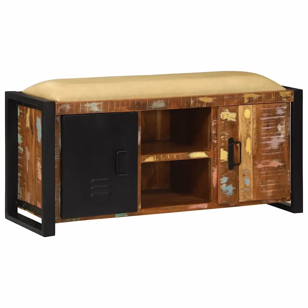 Armadio Panchina Multicolore con Scarpiera in Stile Industrial vidaXL L: 100 cm, P: 35 cm, H: 50 cm – 2