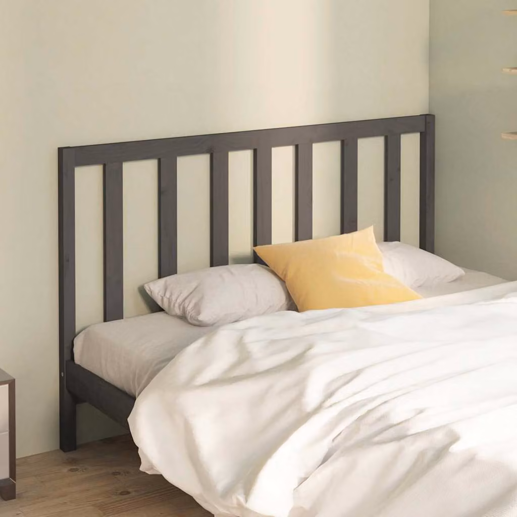 Testiera per letto vidaXL in legno massello di pino, colore grigio, L: 166 cm, P: 4 cm, H: 100 cm