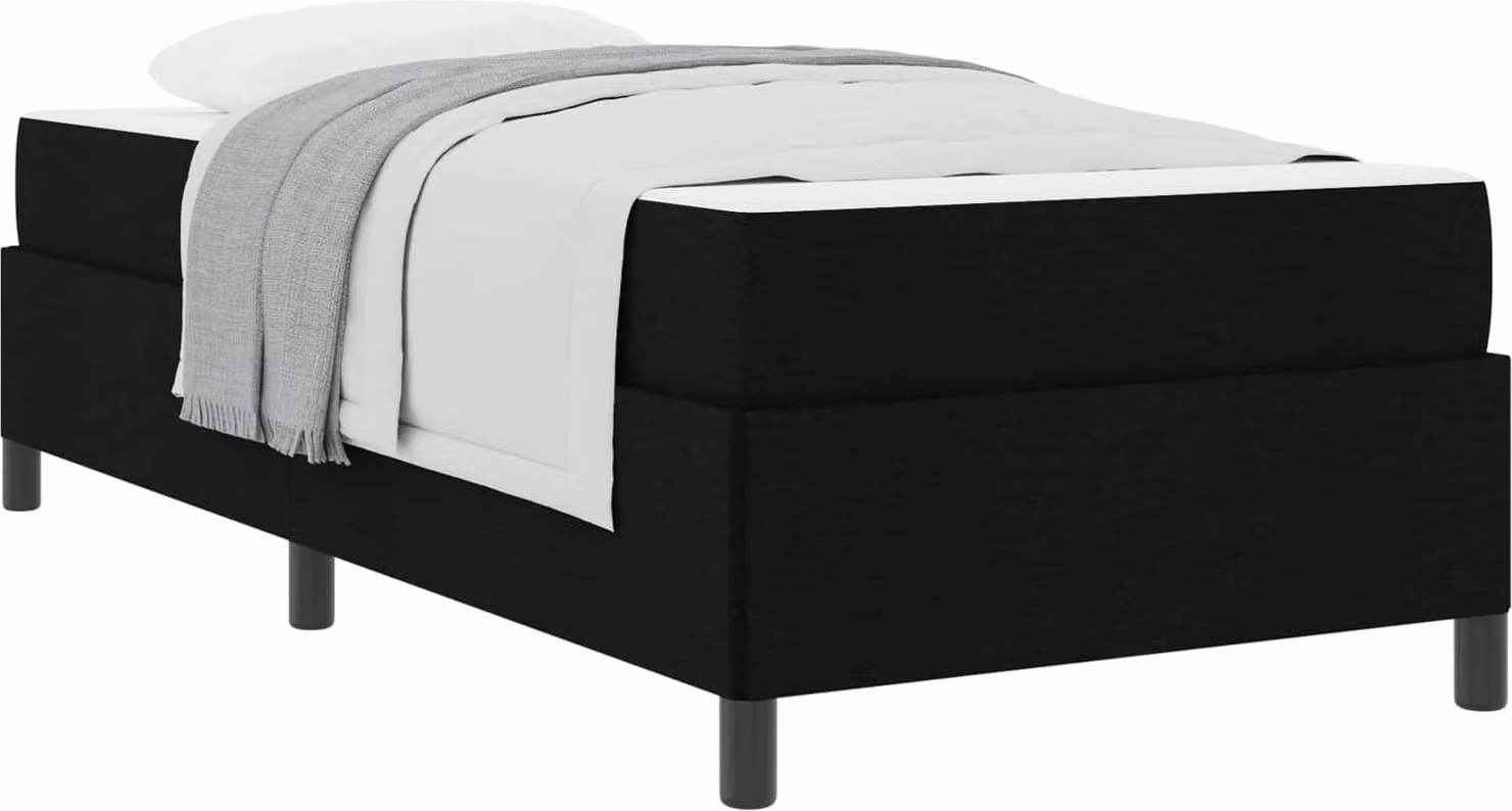 Letto a molle Nero 100 x 200 cm Tessuto
