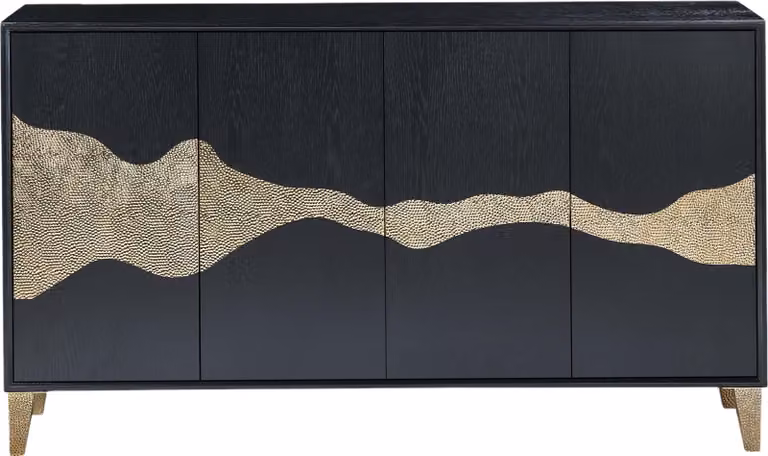 Credenza FURNLUX Stylish Black And Gold 150cm / Colore principale: Nero / Dimensioni: 150 x 86 x 40 cm
