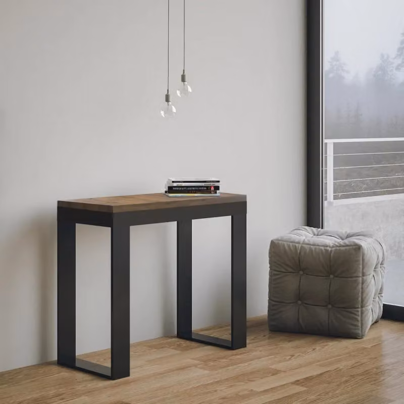 Consolle allungabile Itamoby Tecno Evolution con telaio Antracite e piano Noce, L/P: 90 x 40/300 cm – 2