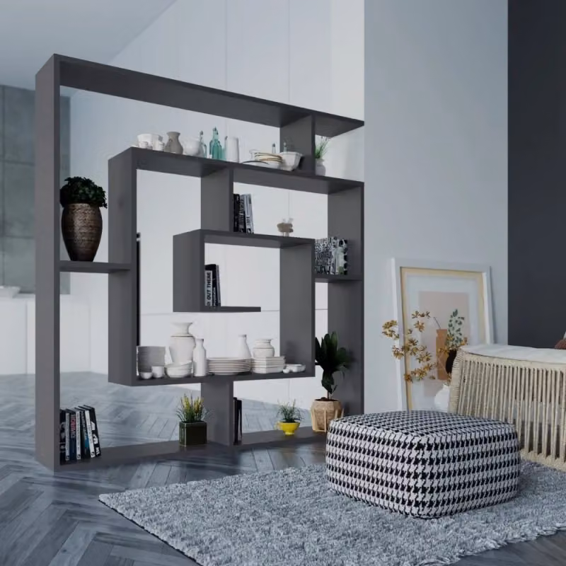 Libreria Labirent EFFEZETA colore antracite e bianco con design geometrico moderno – 2