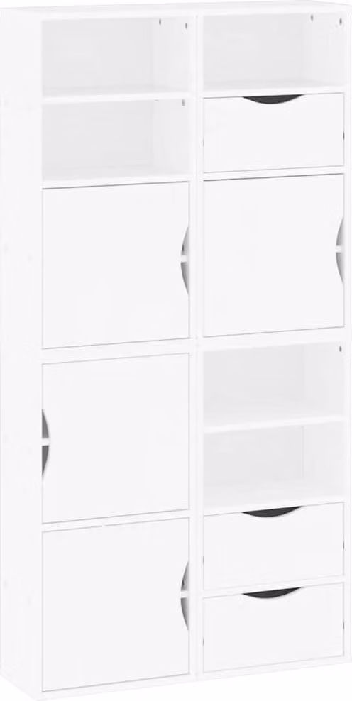Armadietti Laterali 4 pz ODDA Bianco 40x24x79 cm Legno di Pino