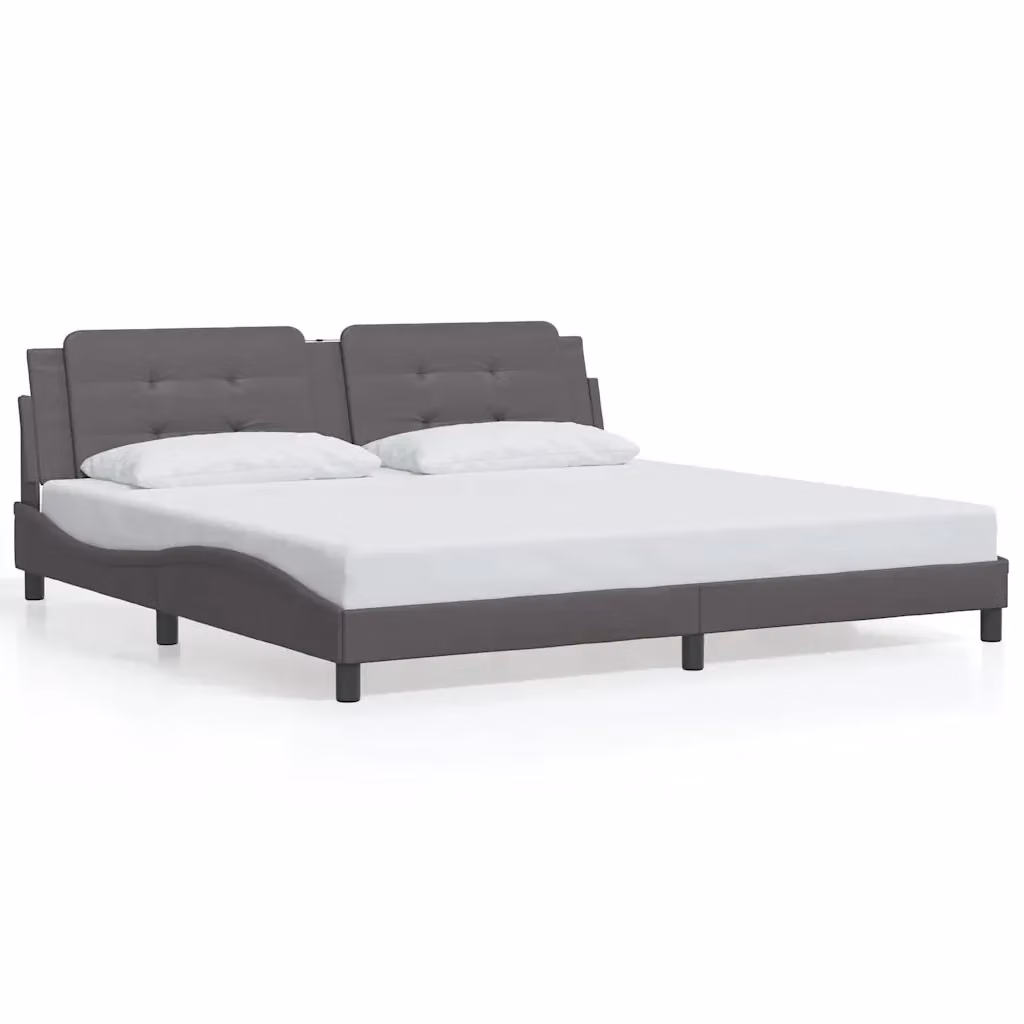 Giroletto senza materasso Zadar vidaXL in similpelle grigia 200x200 cm – 2