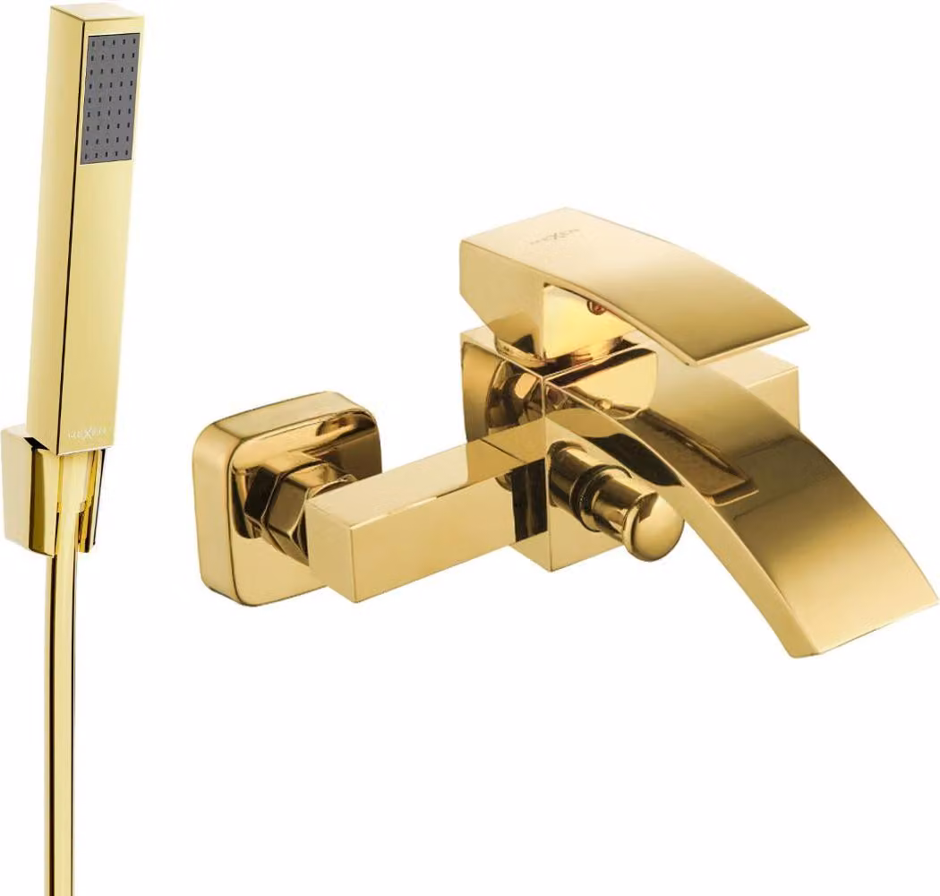 Mexen Libra R77 batteria da bagno con set doccia, oro - 74513R77-50