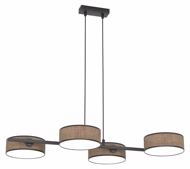 Lampada a sospensione DRUMZ nero-marrone 4xE14x15W in tessuto, dimensioni: 120x80x46 cm, IP20, Emibig