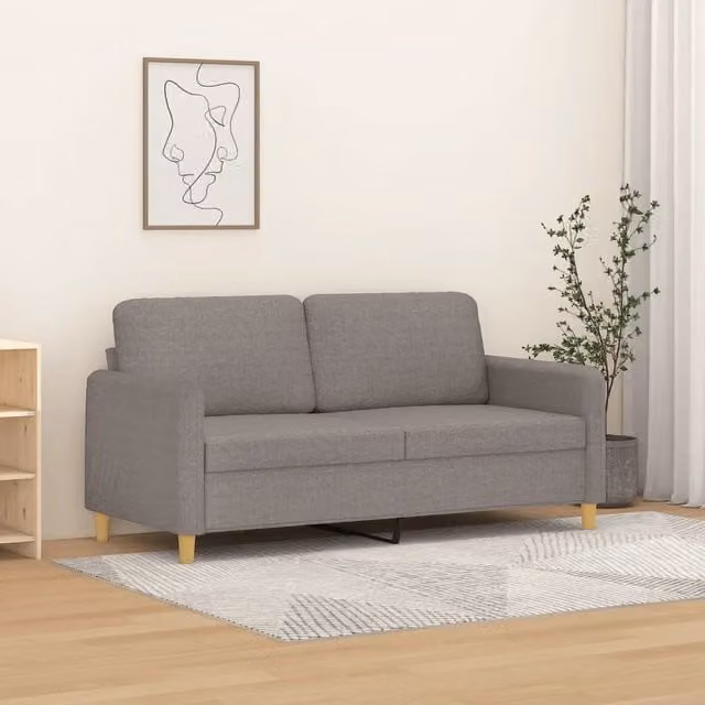 Divano a 2 posti moderno vidaXL in tessuto beige e grigio con struttura in metallo per il tuo soggiorno