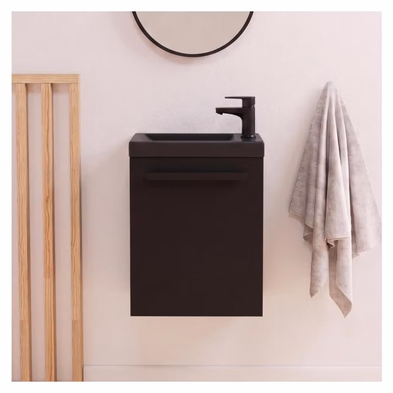 Set lavabo a parete Nevada con rubinetto nero