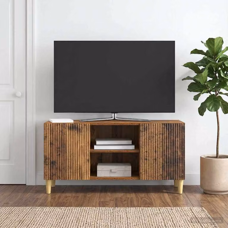 Mobile TV vidaXL in legno marrone con scomparti multimediali L/P/H: 102 x 34,5 x 50 cm