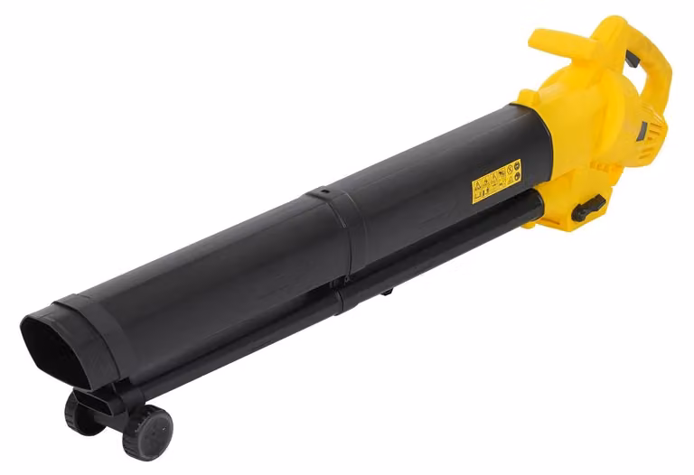 Soffiatore/aspirafoglie elettrico - Modello portatile da 3000W - Dotato di due tubi di aspirazione (2x) - 15000 giri/min - 220–240V - Sacco di raccolta in nylon - colore giallo