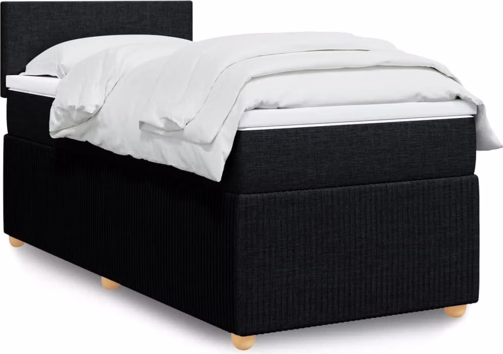 Maison Exclusive - Giroletto a Molle con Materasso Nero 90x190 cm in Tessuto