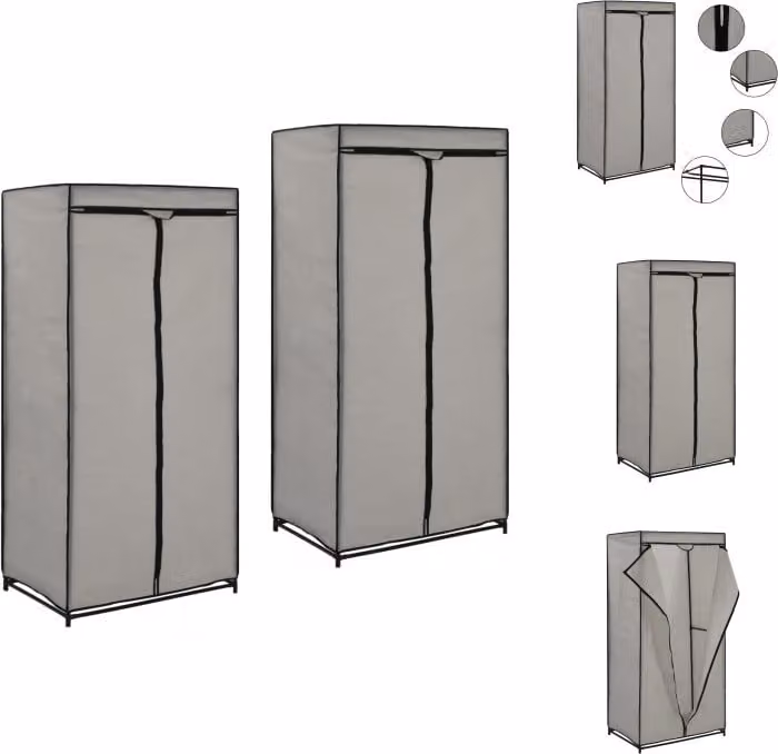 vidaXL Armadi 2 pz. Grigio 75×50×160 cm - Armadi