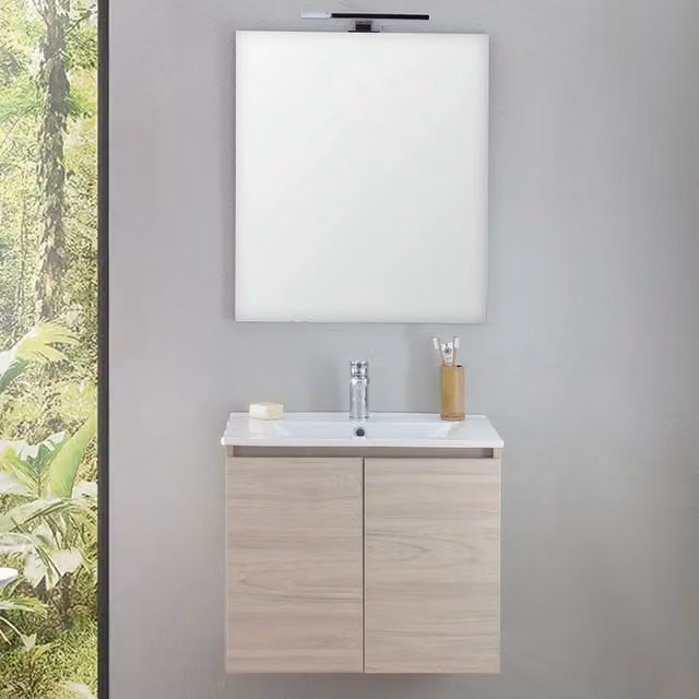 Mobile bagno sospeso legno chiaro olmo da 60cm alba