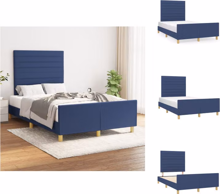 vidaXL Struttura letto con testiera in tessuto blu 120x200 cm - Letti e strutture letto