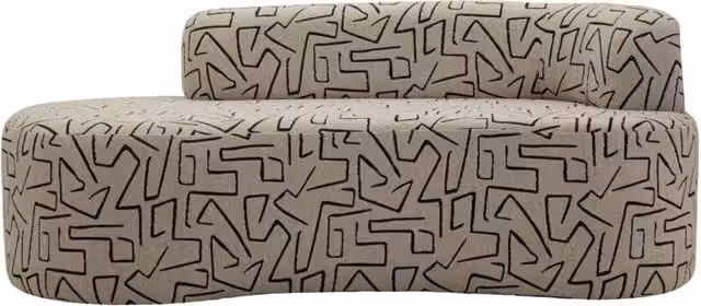 Divanetto Nairobi GIORDANOSHOP moderno con rivestimento geometrico multicolor, L: 176 cm, P: 91,5 cm, H: 69 cm