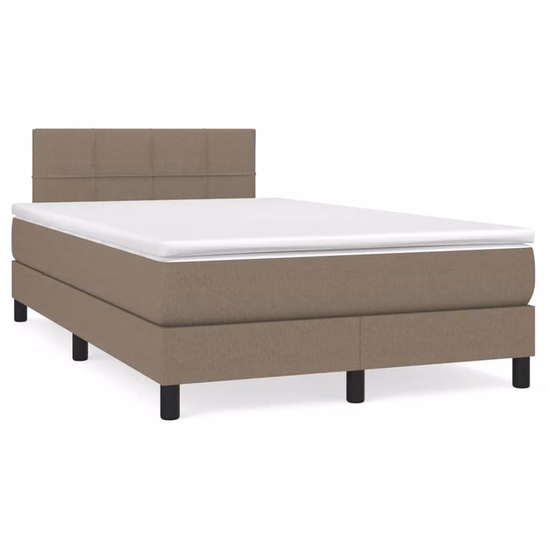 Letto Ibrido con Materasso e Illuminazione LED vidaXL in Tessuto Beige e Bianco L/P/H: 120 x 200 x 88 cm
