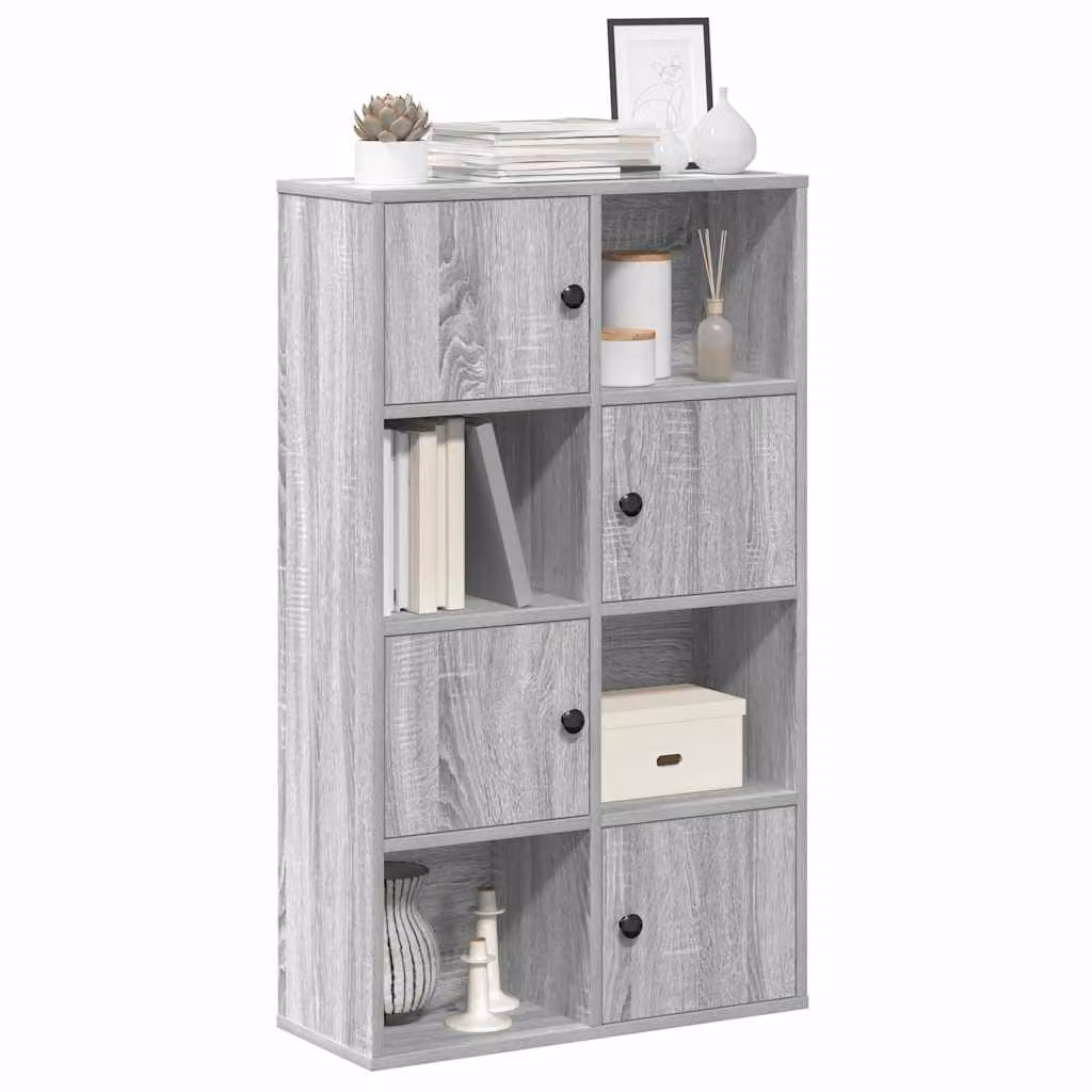 Libreria moderna vidaXL in MDF Grigio, da appendere al muro, L: 60 cm, P: 24 cm, H: 101,5 cm