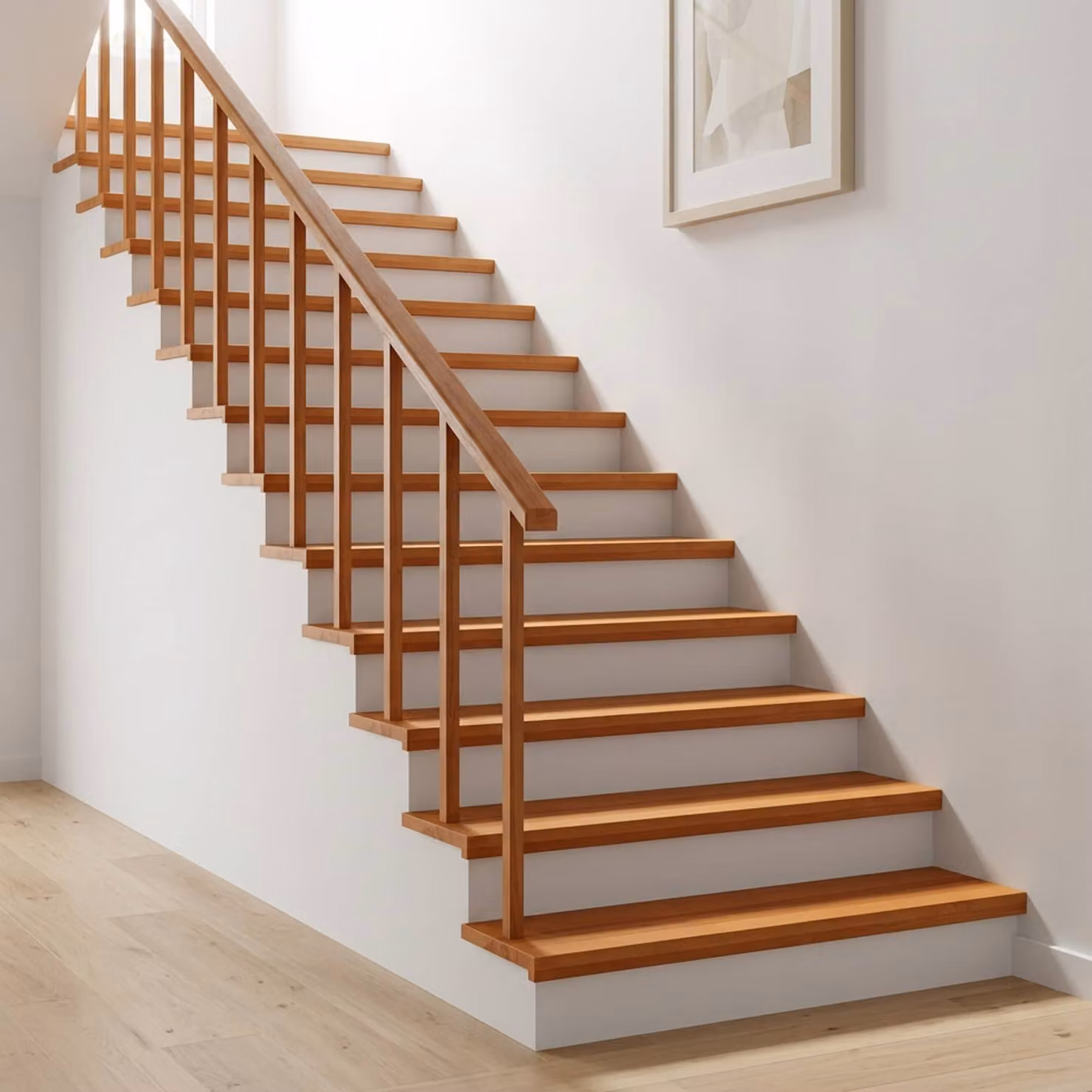 Set di 4 tappeti per scale vidaXL, Marrone Chiaro, L: 110 cm, P: 25 cm, H: 2 cm