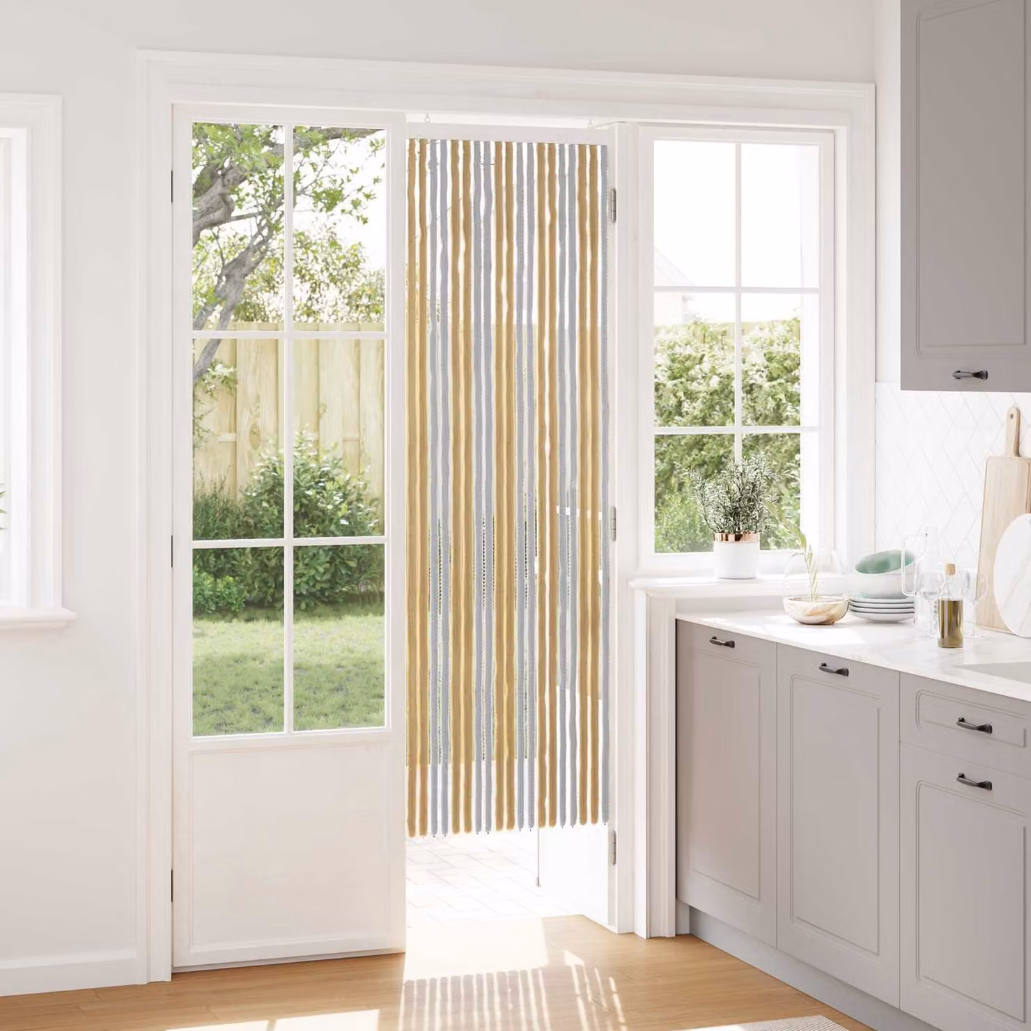 vidaXL Tenda per insetti in chenille Grigio e Beige L: 56 cm, H: 185 cm