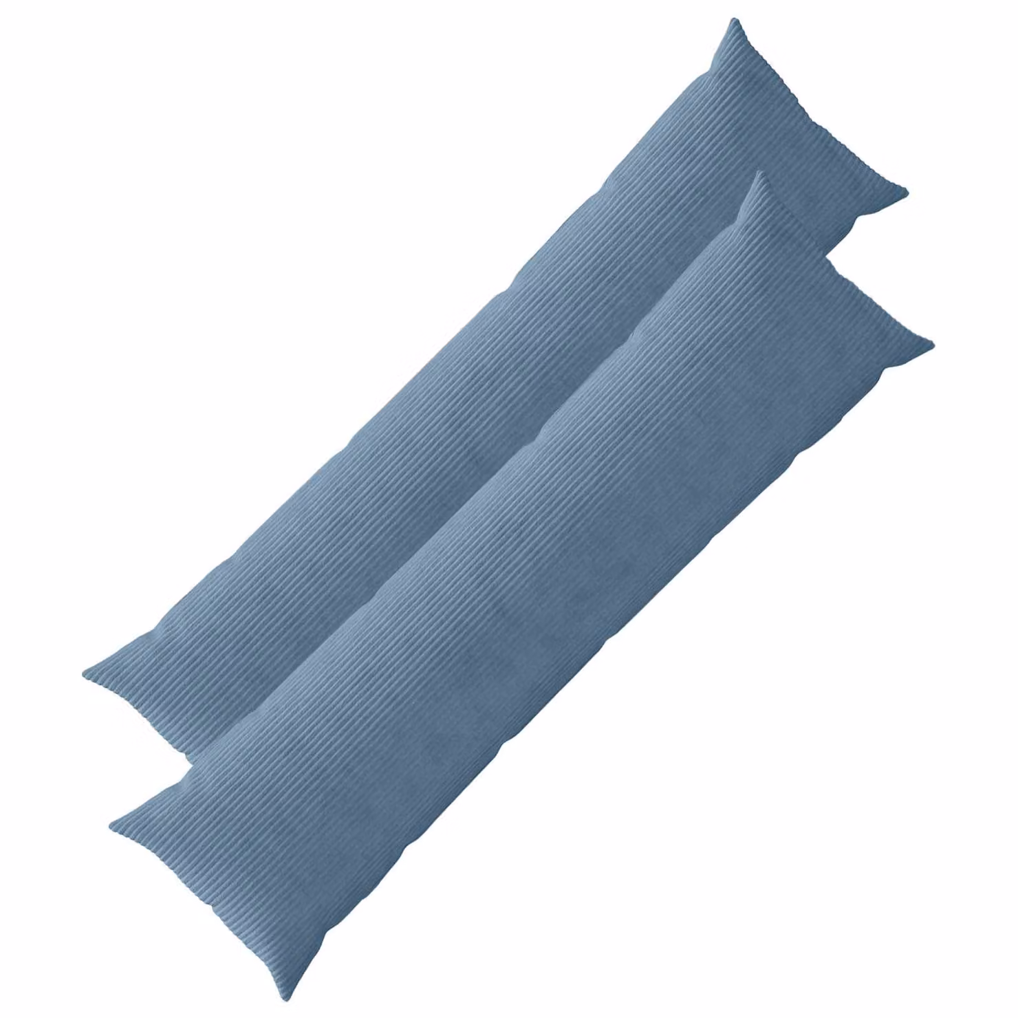 Set di 2 federe vidaXL HEERLEN in velluto a coste blu, L 145 cm x P 40 cm
