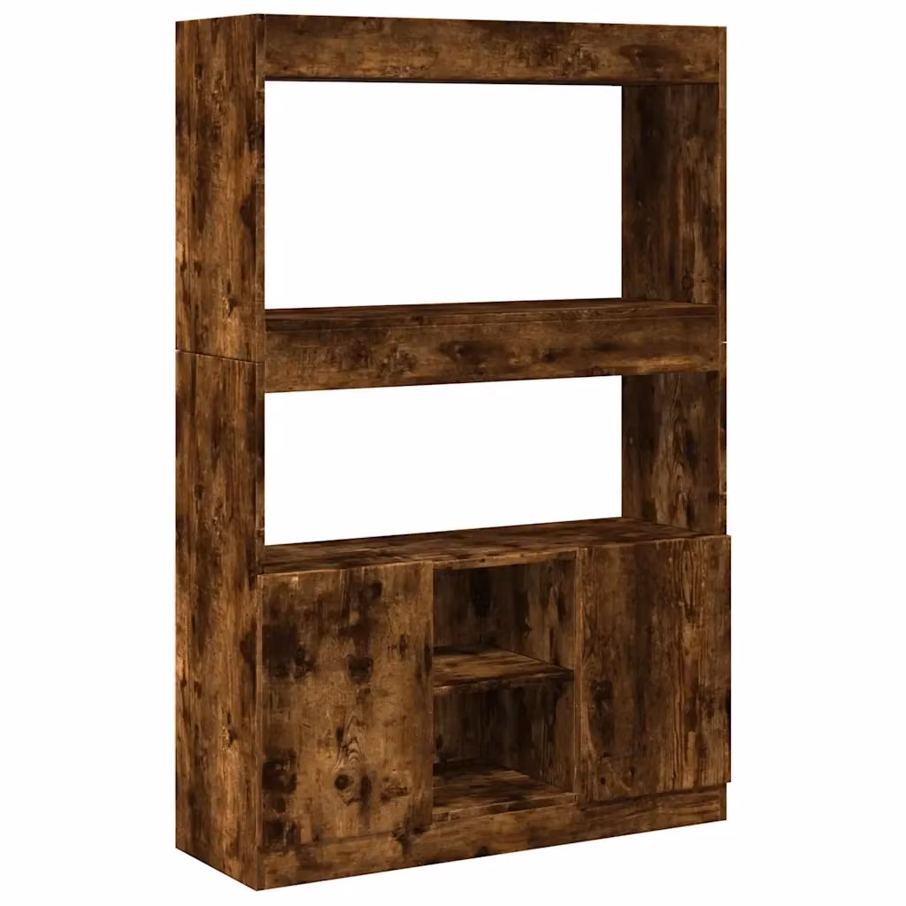 Credenza Buffet Armadio Design Mania in Legno Rovere Fumo Marrone con Ante a Battente L 92 cm, P 33 cm, H 140 cm – 2