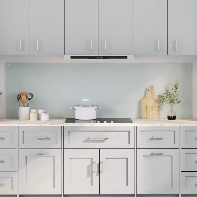 Set di 2 schienali da cucina vidaXL in vetro temperato bianco, L: 100 cm, H: 60 cm