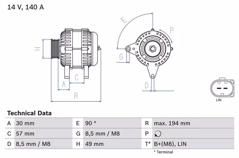 BOSCH 0 986 083 170 Alternatore x