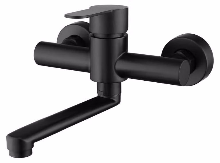 Miscelatore da cucina a parete, girevole a 360°, monocomando, in acciaio inossidabile 304, con bocchetta da 180 mm, per cucina