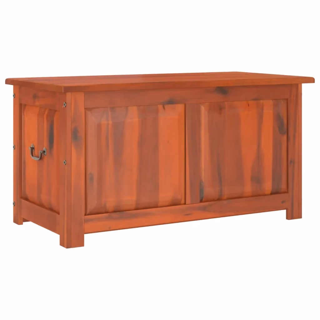 Cassapanca con coperchio in legno massello di acacia marrone vidaXL – 2