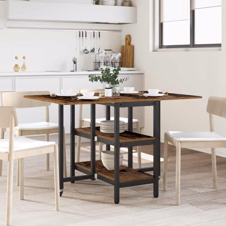 Maison Exclusive - Tavolo da pranzo, dimensioni 122 x 80 x 76,5 cm, realizzato in materiale composito di legno, legno riciclato, forma rettangolare