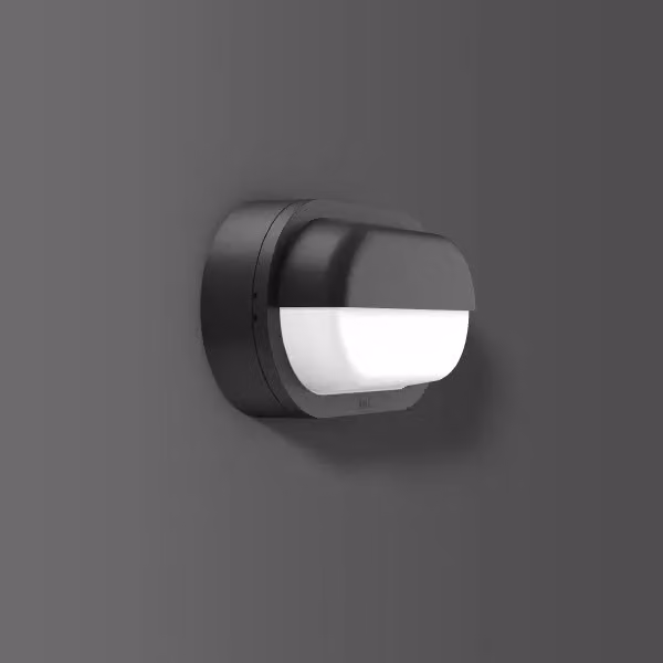 RZB Alu-Lux ovale, 12 W, 290 lm, 830, antracite, applique con taglio di fase, L 258 P 148 A 92, 90°/0°/69°/67°, vetro opalino 582066.0031
