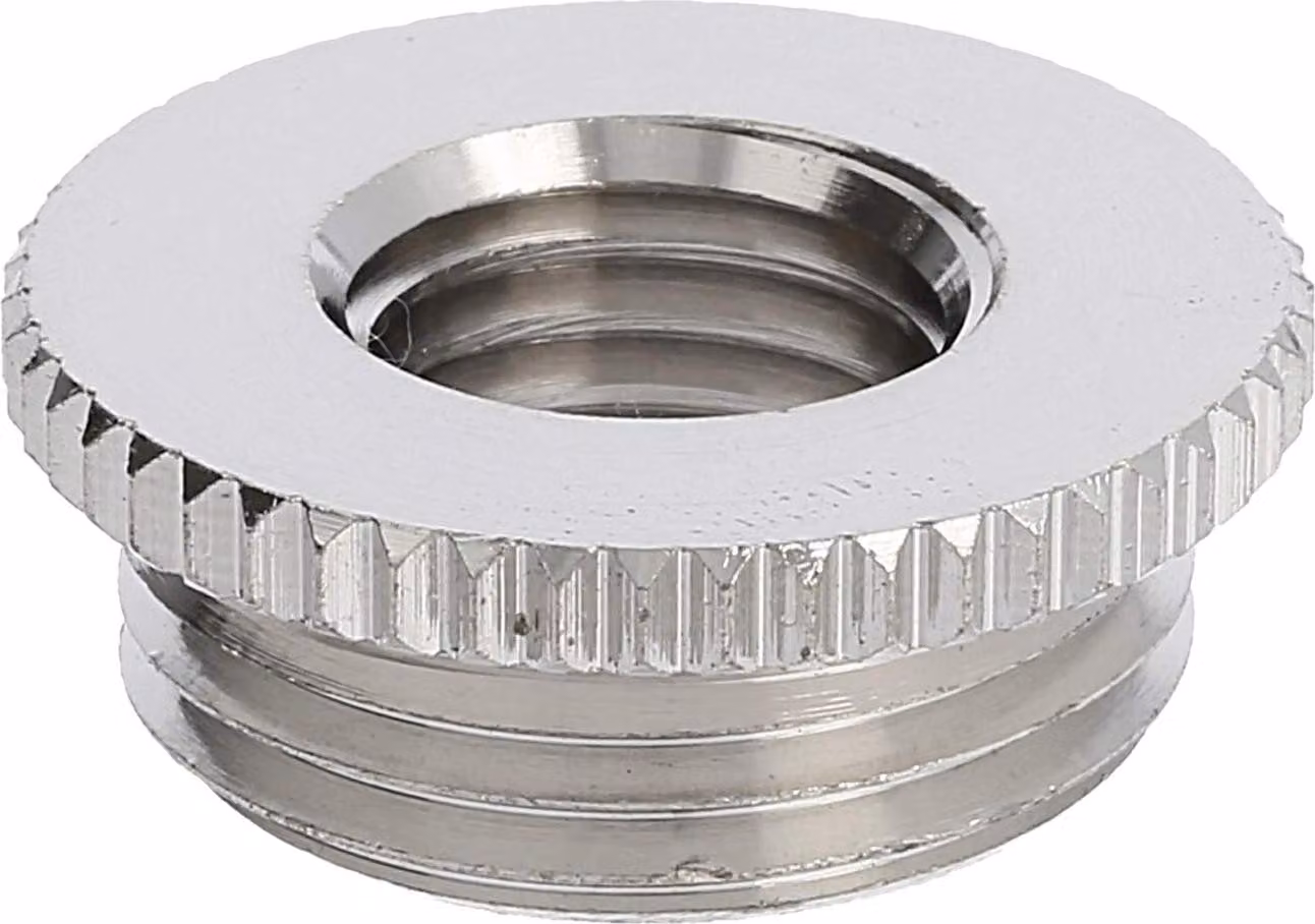 WISKA Riduttore M/M da M20x1,5 a M12x1,5 MRM-M20/M12 rotondo con zigrinatura Ottone (CuZn) nichelato Filettatura di collegamento