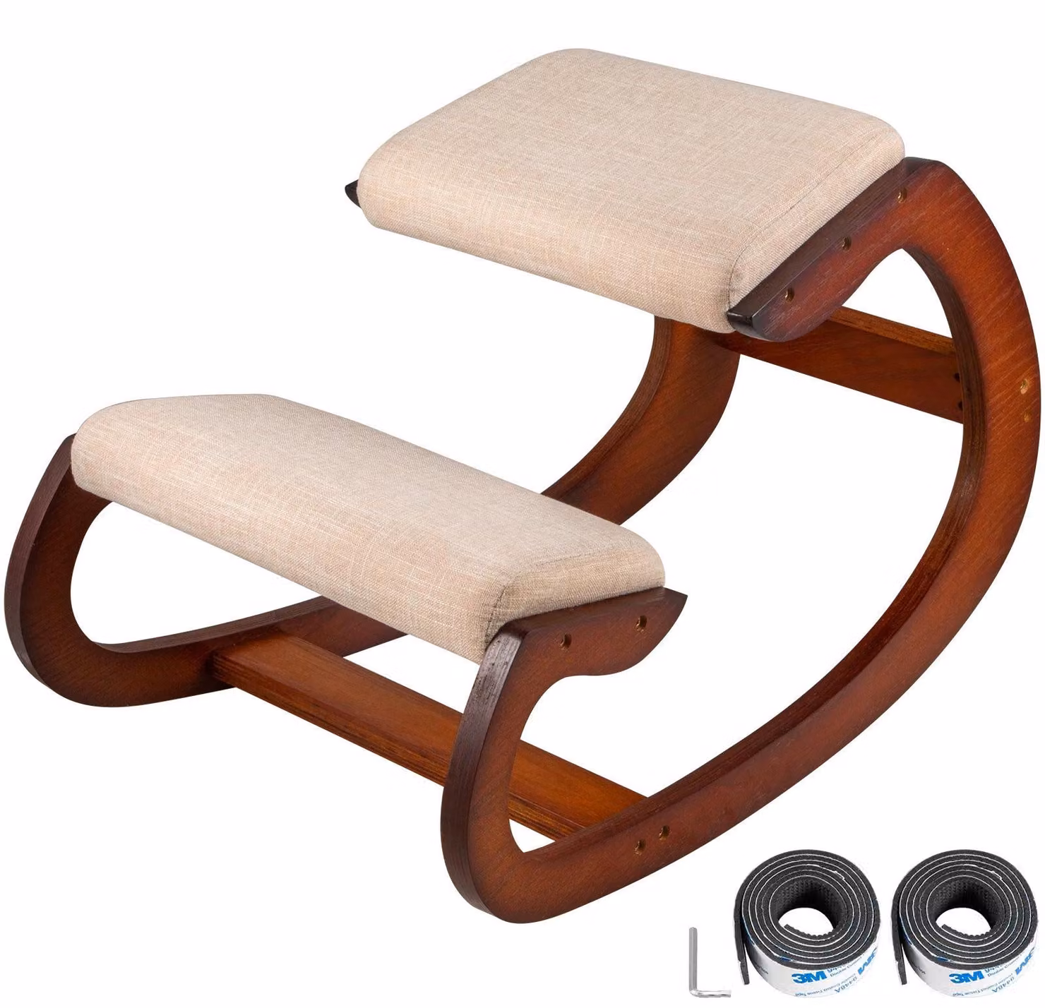 Sedia ergonomica per sedersi a terra - Sedia da scrivania per adulti - Sgabello da scrivania - Postura di lavoro ottimale - Colore legno