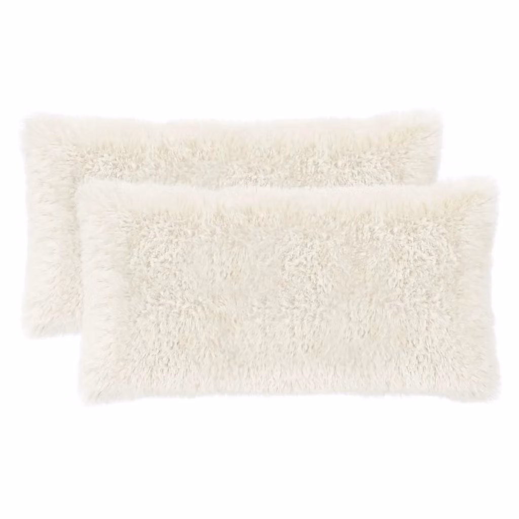 Set di 12 cuscini rettangolari HEERLEN vidaXL in pile bianco, L/P/H: 40 x 40 x 12 cm