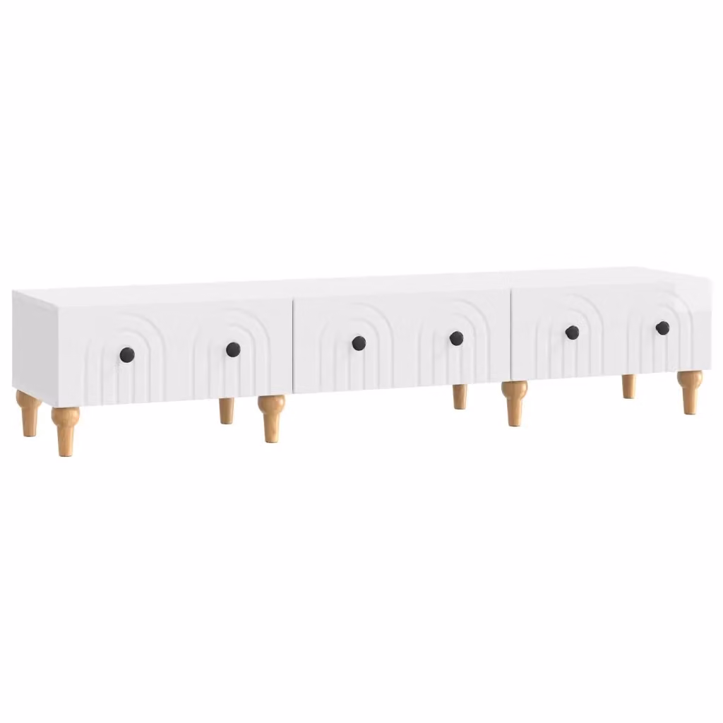 Mobile TV moderno vidaXL bianco lucido in legno MDF L: 147 cm, P: 34,5 cm, H: 30 cm – 2