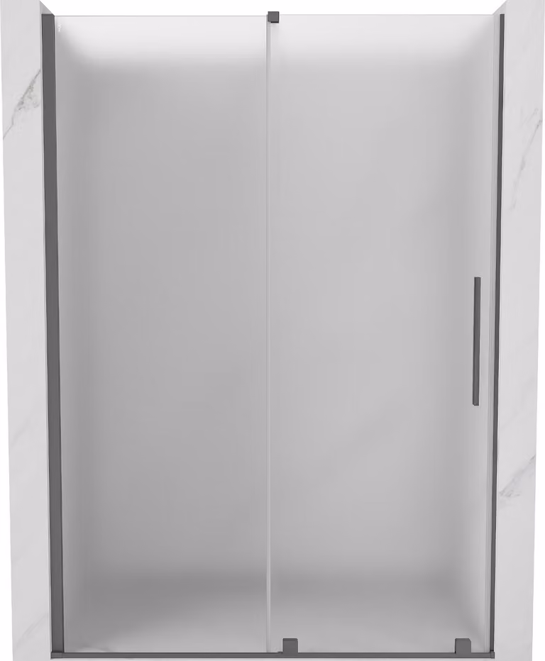 Mexen Velar porta doccia scorrevole 130 cm, smerigliata, metallo canna di fucile - 871-130-000-31-95