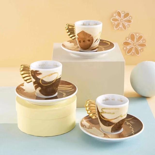 Set di 3 tazzine da caffè Thun Club in ceramica multicolore