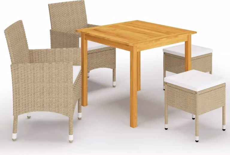 Maison Exclusive - Set da pranzo da giardino 5 pezzi, beige