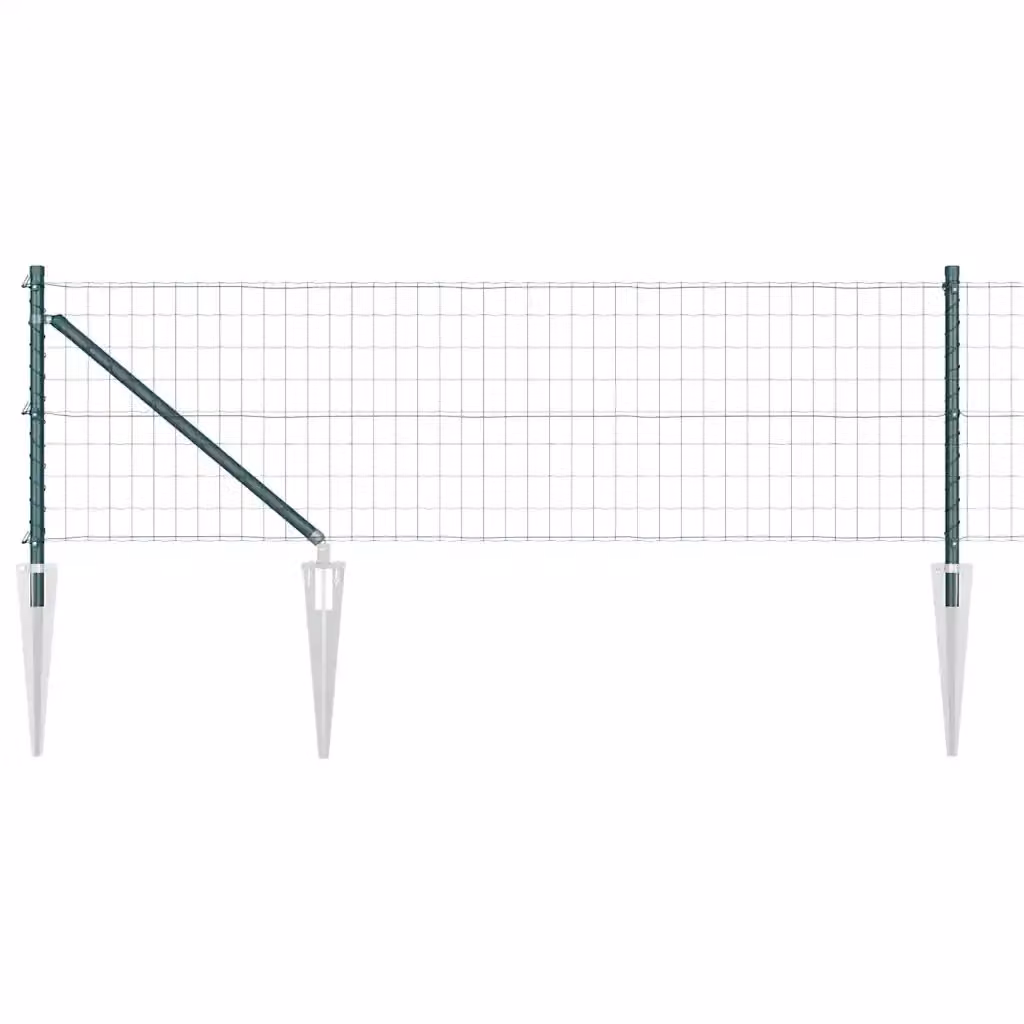 Recinzione vidaXL in acciaio rivestito in PVC verde per installazione interrata, L: 25 m, H: 0,8 m – 2