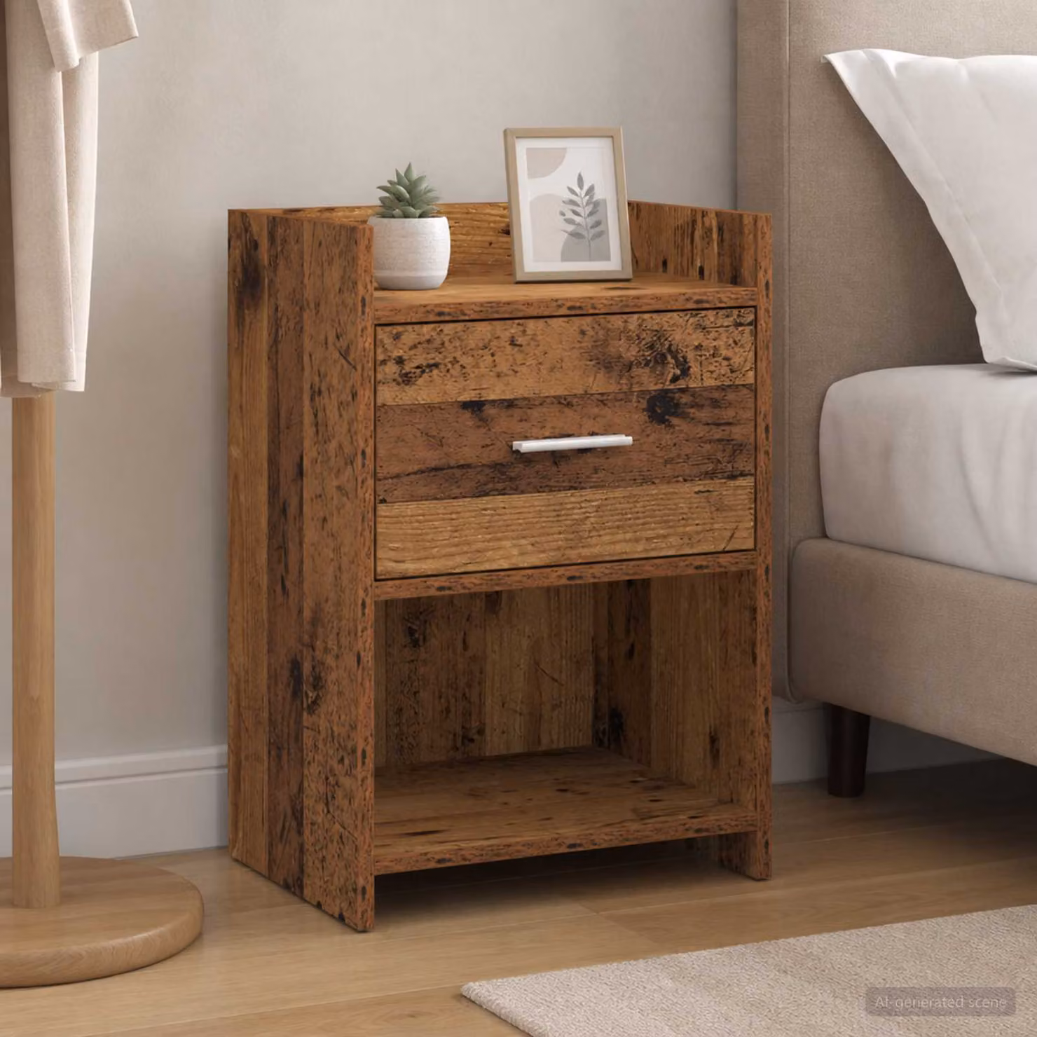 Comodino vidaXL in legno antico marrone L 40 cm x P 30 cm x H 60 cm