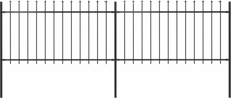 Recinzione da Giardino con Punta a Lancia in Acciaio 359x100 cm Nero