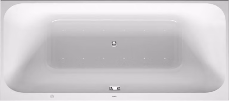 Baignoire balnéo Duravit Happy D.2, version à encastrer, 2 pentes de dos, bâti-support, garniture de vidage et de trop-plein, système Air, 1800x800mm, 760314000AS0000, 760314000AS0000
