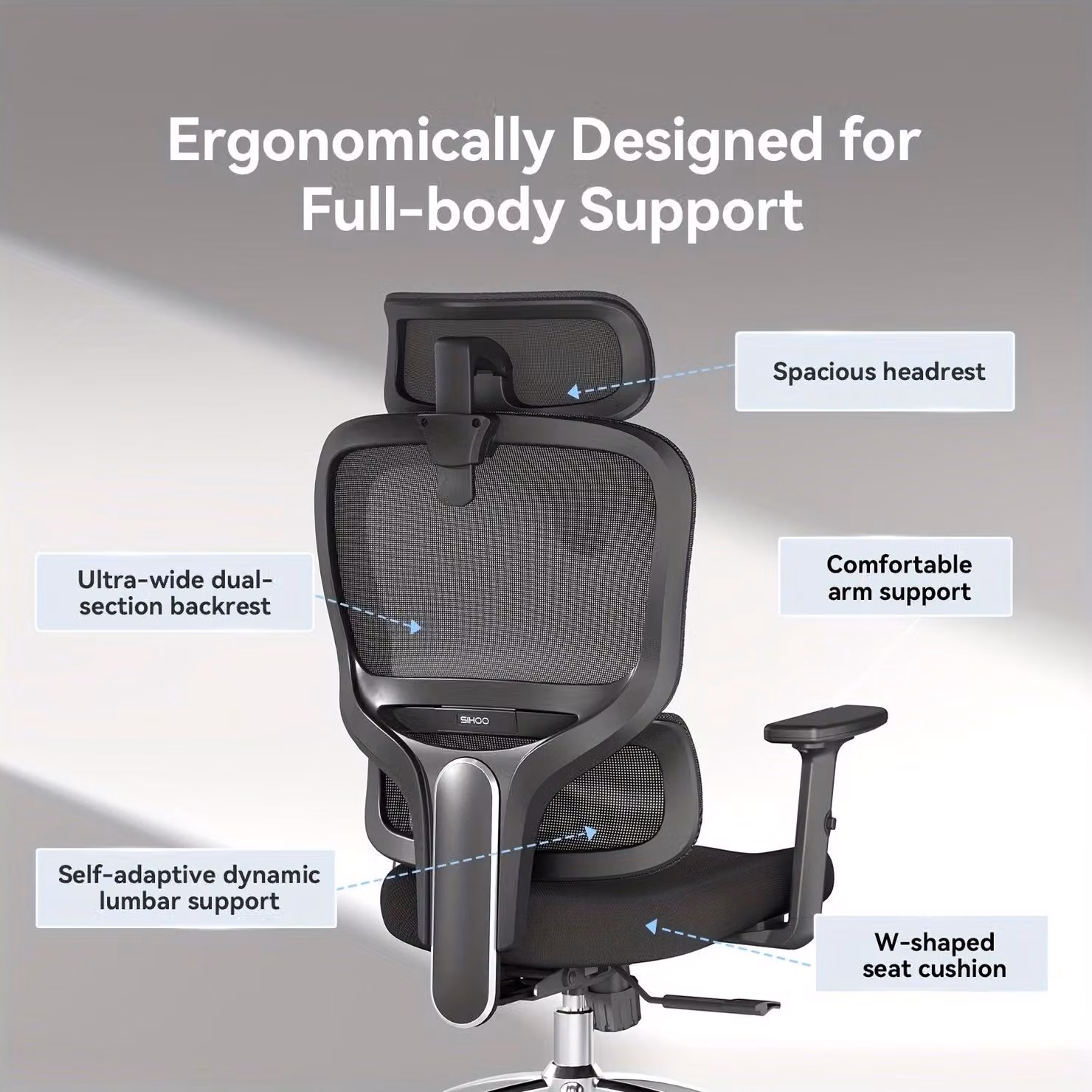 Sedia ergonomica da ufficio - Sedia per ufficio - Sedia da computer - Sedia da lavoro - Sedia da gaming - Altezza regolabile