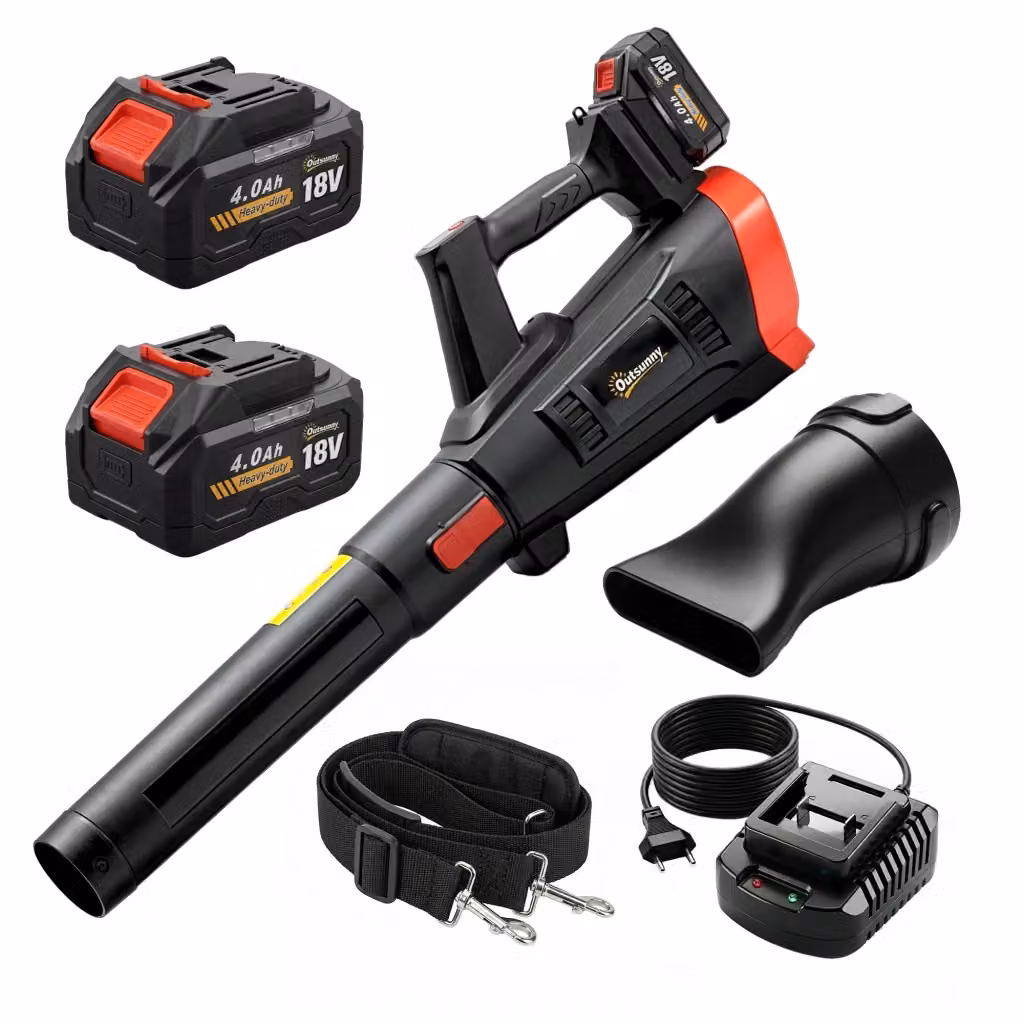 Soffiatore Senza Filo Minimal 18V con 2 Batterie 4.0Ah, Nero, 600W, 3 Velocità – 2