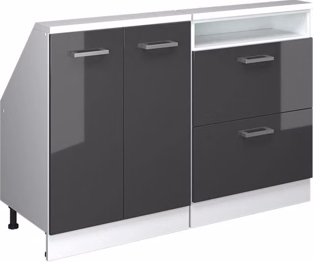 Set di mobili sottotetto Rion Antracite lucido/Bianco Set di 2 Vicco